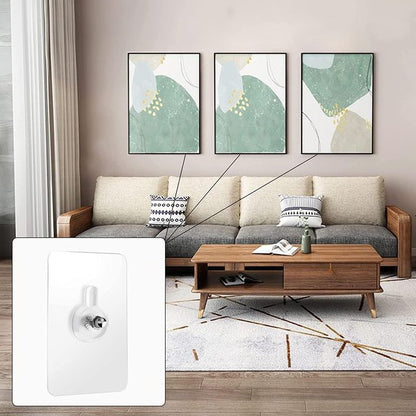 Multipurpose Wall Mount Screw Hooks - No Drilling, No Damage, Strong Hold and Easy Installation