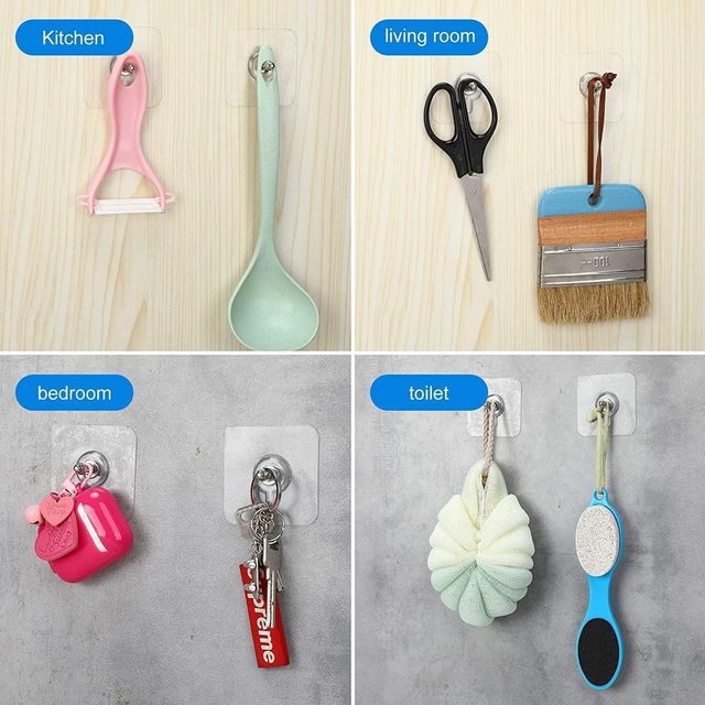 Multipurpose Wall Mount Screw Hooks - No Drilling, No Damage, Strong Hold and Easy Installation