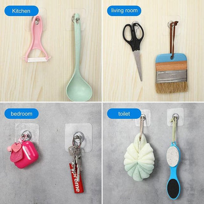 Multipurpose Wall Mount Screw Hooks - No Drilling, No Damage, Strong Hold and Easy Installation