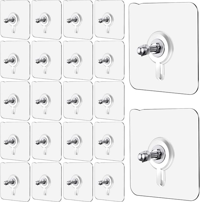 Multipurpose Wall Mount Screw Hooks - No Drilling, No Damage, Strong Hold and Easy Installation