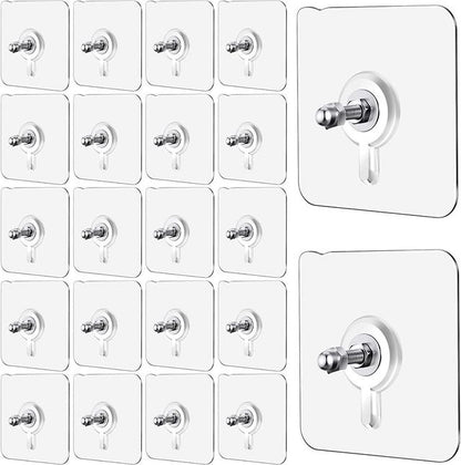 Multipurpose Wall Mount Screw Hooks - No Drilling, No Damage, Strong Hold and Easy Installation