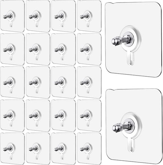 Multipurpose Wall Mount Screw Hooks - No Drilling, No Damage, Strong Hold and Easy Installation