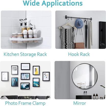 Multipurpose Wall Mount Screw Hooks - No Drilling, No Damage, Strong Hold and Easy Installation