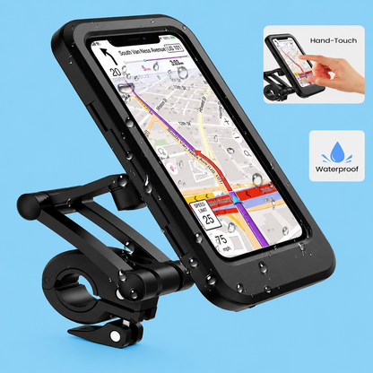 RideGuard Waterproof Mobile Holder – 360° Secure Phone Mount for Motorcycles & Bicycles