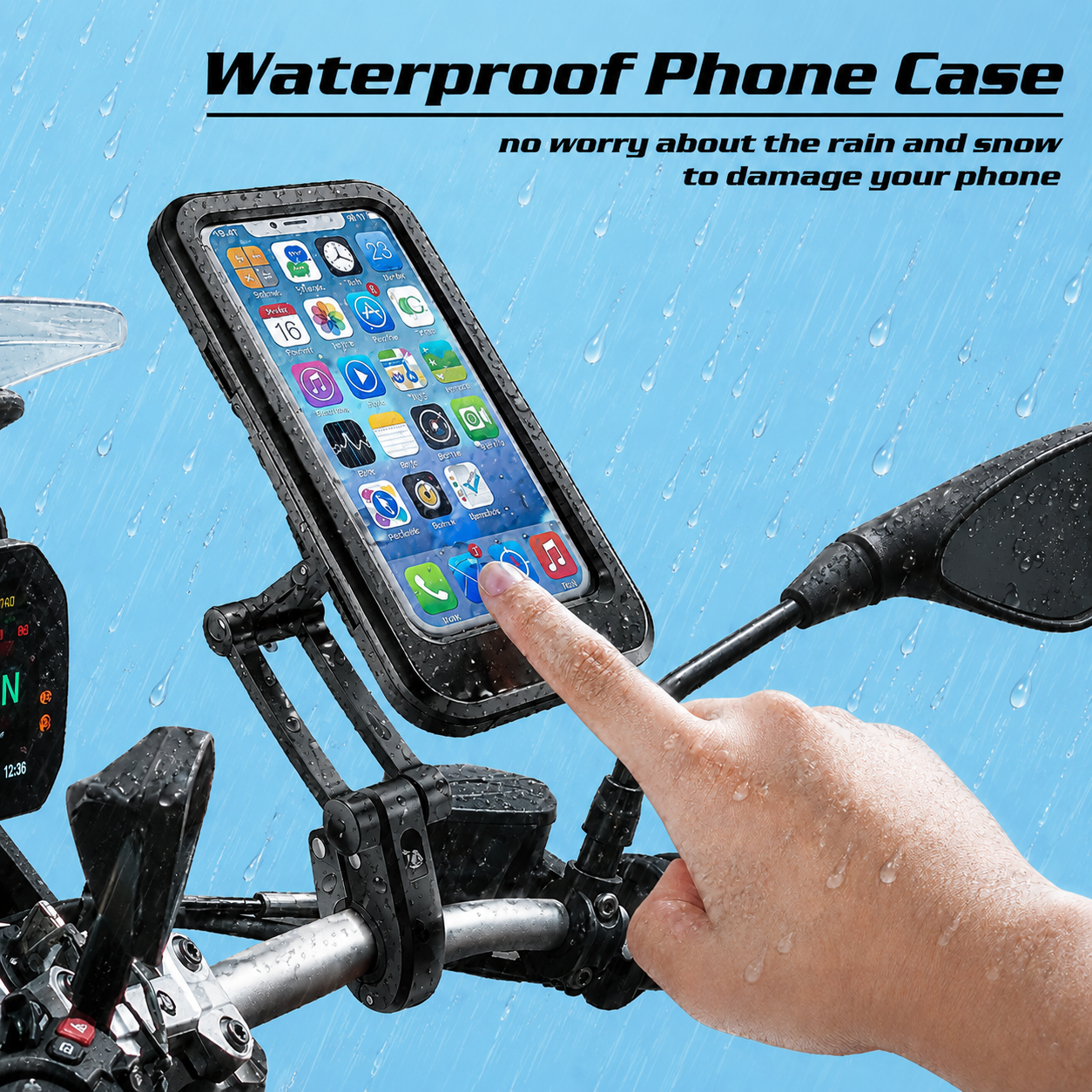 RideGuard Waterproof Mobile Holder – 360° Secure Phone Mount for Motorcycles & Bicycles