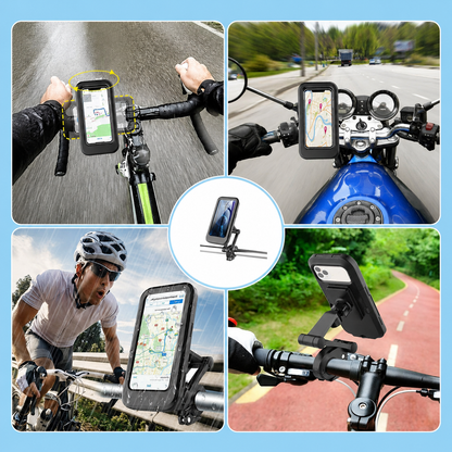 RideGuard Waterproof Mobile Holder – 360° Secure Phone Mount for Motorcycles & Bicycles